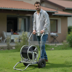 VEVOR Water Hose Reel Cart, 200/300ft High-Pressure Garden Hose Cart, Hoses Reel Carts with Two Wheels, Handle &