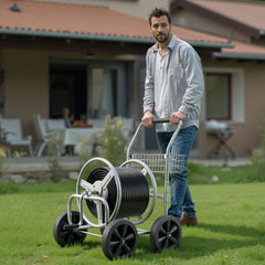 VEVOR Hose Reel Cart, Hold Up to 300 ft of 5/8'' Hose, Garden Water Hose Carts Mobile Tools with 4 Wheels, Heavy Duty