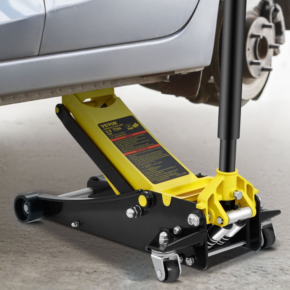 VEVOR Floor Jack, 3 Ton Low Profile Floor Jack, Heavy-duty Steel Racing Floor Jack with Dual Pistons Quick Lift Pump
