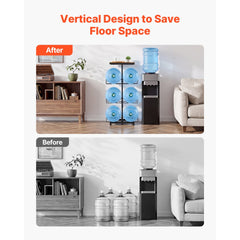 VEVOR Water Jug Holder, 4 Tiers Double Rows 3 and 5 Gallon Water Bottle Holder for 6 Bottles, Heavy Duty Jug Rack