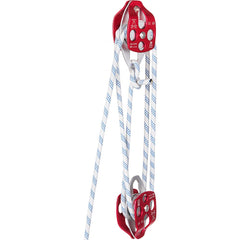 VEVOR Double Pulley Block & Rope Kit, 1/2 inch x 98 ft Braided Line, Dual Pulley Rigging System, 35 kN Breaking