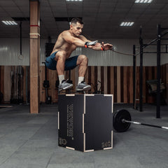 VEVOR 3 in 1 Plyometric Jump Box, 24/20/16 Inch Wooden Plyo Box, Platform & Jumping Agility Box, Anti-Slip Fitness