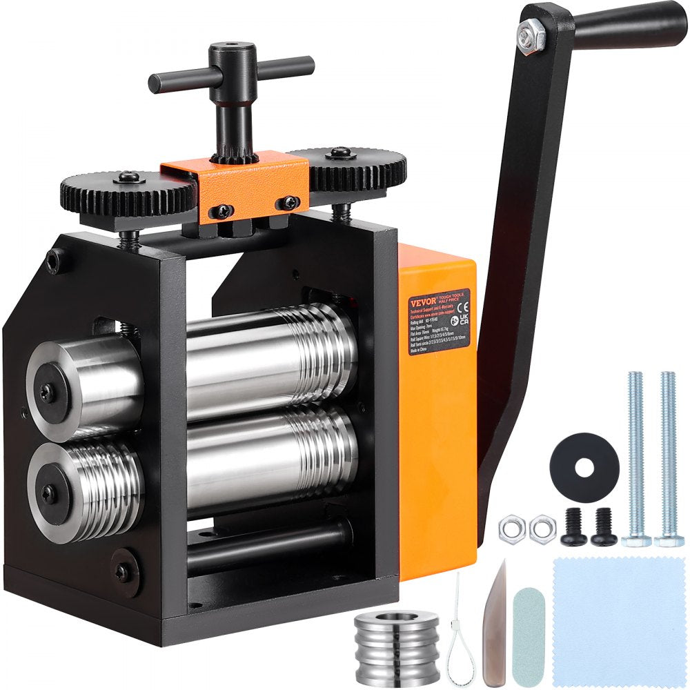 VEVOR Rolling Mill, 3"/76 mm Jewelry Rolling Mill Machine, 1: 2 Gear Ratio, 3-in-1 Multi-function Rolling Mill, 0.1-7mm
