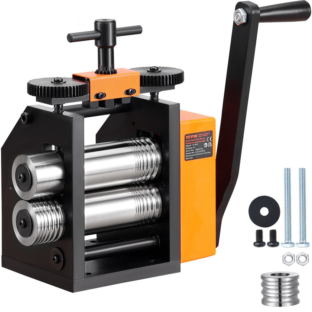 VEVOR Rolling Mill, 2.95"/75 mm Jewelry Rolling Mill Machine, 1: 2 Gear Ratio, 3-in-1 Multi-function Rolling Mill