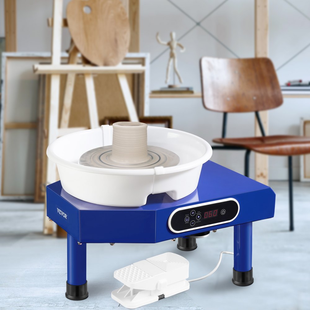 VEVOR Pottery Wheel, 10 in Ceramic Wheel Forming Machine, 60-300 RPM Adjustable Speed with Foot Pedal, ABS Detachable