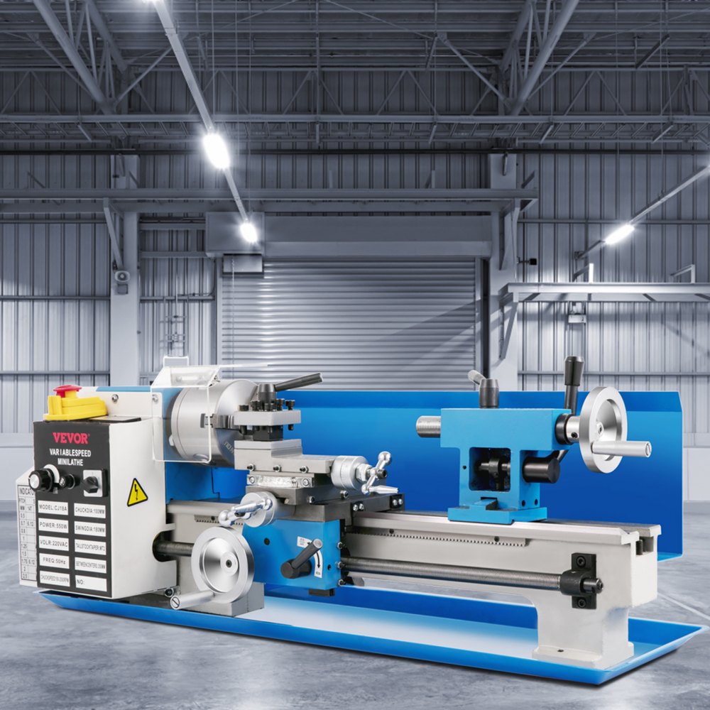 VEVOR Compact Metal Lathe, 7"x14", Desktop Metalworking Lathe, 550W, Adjustable Speed up to 2250 RPM, Includes 3-jaw
