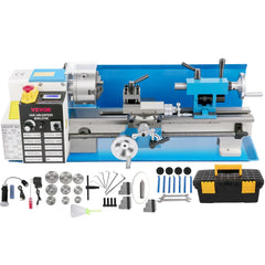 VEVOR Compact Metal Lathe, 7"x14", Desktop Metalworking Lathe, 550W, Adjustable Speed up to 2250 RPM, Includes 3-jaw