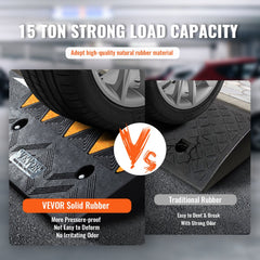 VEVOR Rubber Curb Ramp 4.25" Rise Height Sidewalk Curb Ramp, 11.8" Width 19.7" Length Driveway Ramp for Curb, 15T Heavy
