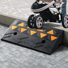 VEVOR Rubber Curb Ramp 4.25" Rise Height Sidewalk Curb Ramp, 11.8" Width 19.7" Length Driveway Ramp for Curb, 15T Heavy