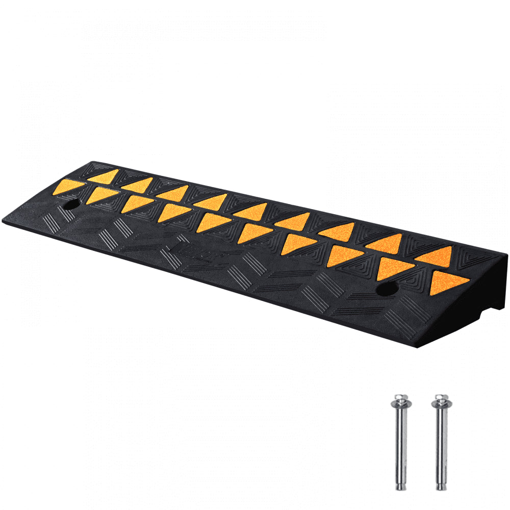 VEVOR Rubber Curb Ramp 3.7" Rise Height Sidewalk Curb Ramp, 10" Width 39.4" Length Driveway Ramp for Curb, 15T Heavy
