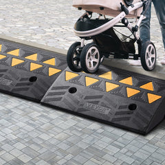 VEVOR Rubber Curb Ramp 2 Pack, 5" Rise Height Heavy-Duty 33069 lbs/15 T Capacity Threshold Ramps, Driveway Ramps with