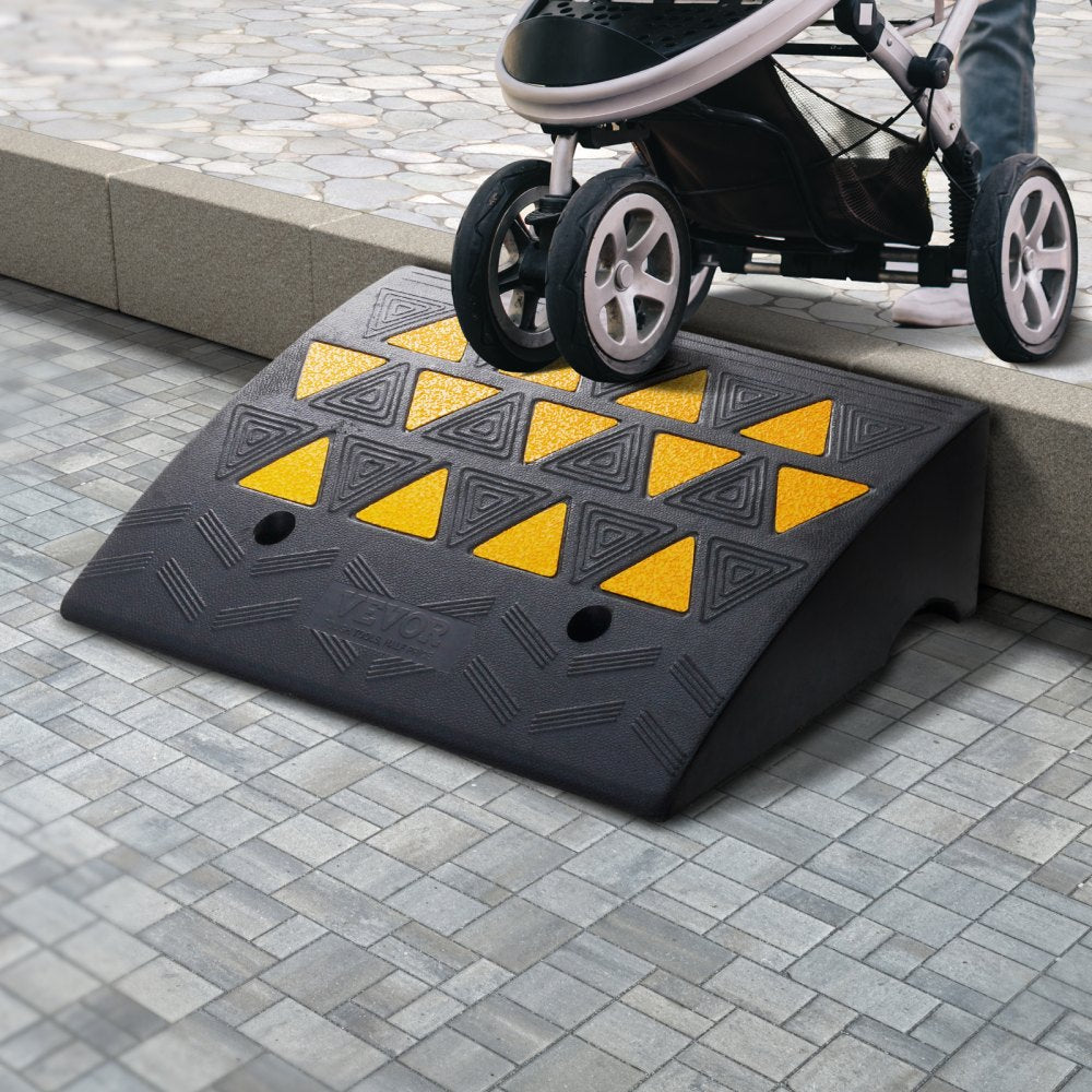 VEVOR Rubber Curb Ramp 2 Pack, 6" Rise Height Heavy-Duty 33069 lbs/15 T Capacity Threshold Ramps, Driveway Ramps with