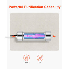 VEVOR UV Water Purifier, 8W 1GPM, 110V Versatile Ultraviolet Water Purifier Filter with Stainless Steel Housing, Whole