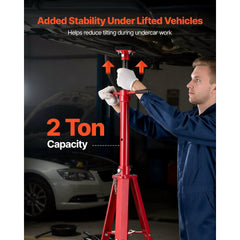 VEVOR Under Hoist Tripod Stand, 2 Ton (4409 lbs) Capacity High Lift Jack Stand Reach Underhoist Support, Lifting from