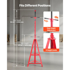 VEVOR Under Hoist Tripod Stand, 2 Ton (4409 lbs) Capacity High Lift Jack Stand Reach Underhoist Support, Lifting from