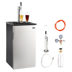 VEVOR Beer Kegerator, Single Tap Commercial Draft Beer Dispenser for D system, Refrigerator With Shelves, Hold 1 Sixth