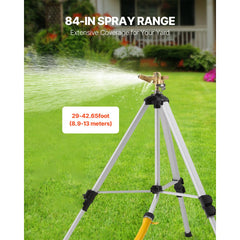 VEVOR Impact Sprinkler on Tripod Base, Heavy Duty Tripod Sprinklers with Brass Head & 3/4" Connector, 360 Degree Large