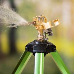 VEVOR Impact Sprinkler on Tripod Base, 2 Packs, Heavy Duty Tripod Sprinklers with Brass Head & 3/4"NH Connector, 360