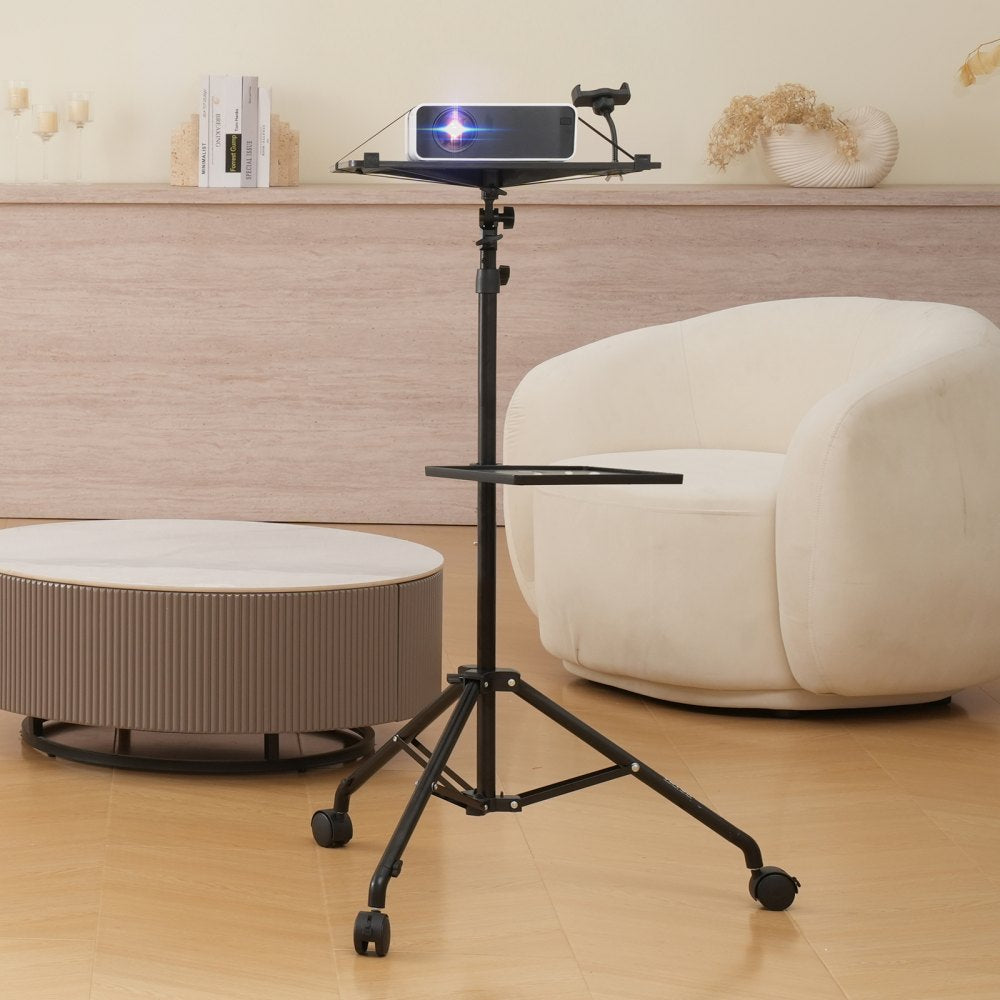 VEVOR Projector Stand with Wheels, Laptop Stand Tripod Adjustable Height from 31.3 to 67.3", Projector Tripod Stand