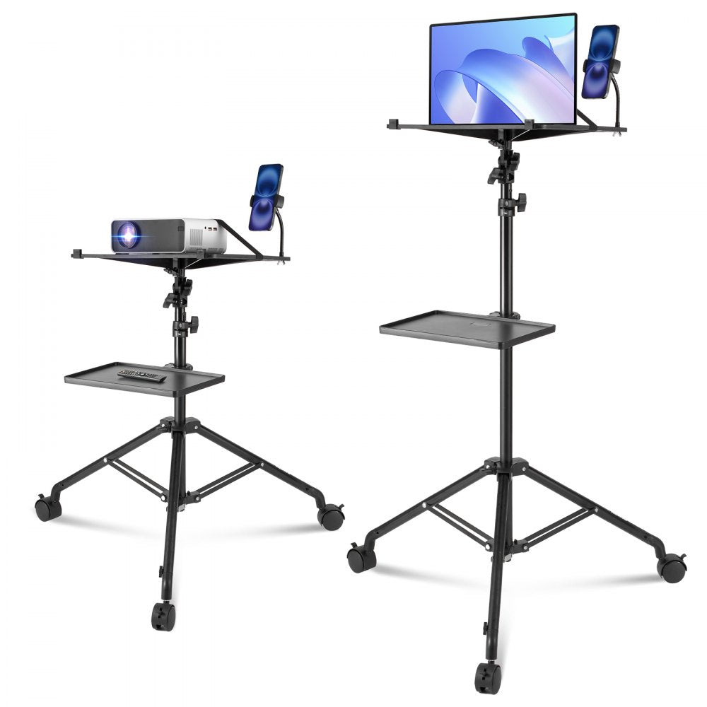 VEVOR Projector Stand with Wheels, Laptop Stand Tripod Adjustable Height from 31.3 to 67.3", Projector Tripod Stand