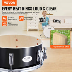 VEVOR Kids Drum Set, 3-Piece, 14 in Beginner Drum Set with Adjustable Throne Cymbal Pedal Two Pairs of Drumsticks, 8''