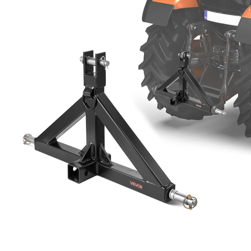 VEVOR 3 Point Hitch Receiver with 2 in Receiver, 3pt Quick Hitch Attachment, 3,000 lbs Capacity, Heavy Duty Tractor Tow