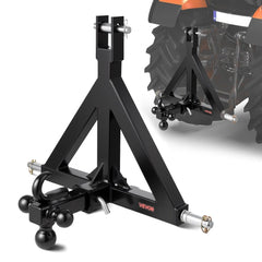 VEVOR 3 Point Trailer Hitch 2 in Receiver, 3pt Quick Hitch Attachment with 3 Trailer Balls, Tractor Tow Drawbar