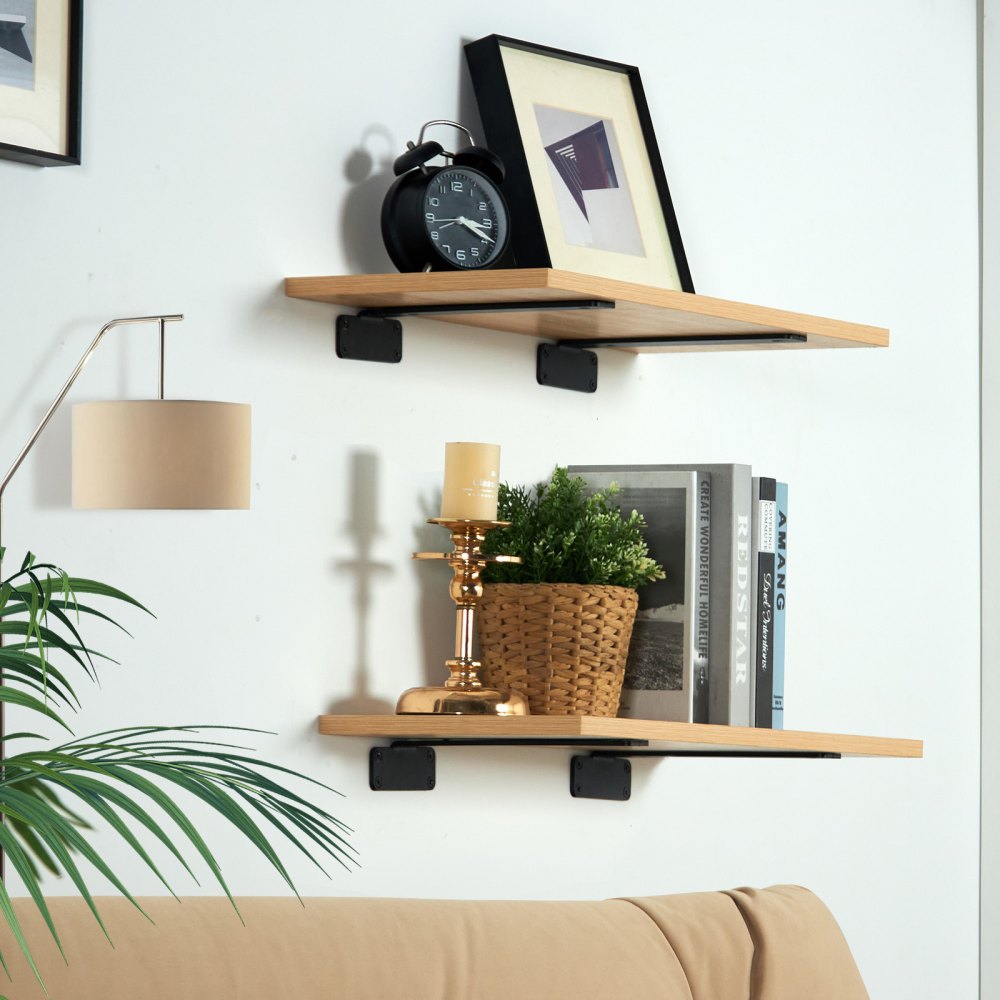 VEVOR Shelf Bracket, 10"L x 4"W x 1.6"H, 6 Pcs Heavy Duty Floating Shelf Brackets, Brackets for Shelves, 5mm Thick