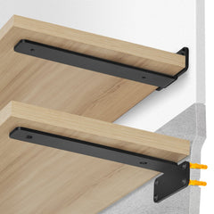 VEVOR Shelf Bracket, 10"L x 4"W x 1.6"H, 6 Pcs Heavy Duty Floating Shelf Brackets, Brackets for Shelves, 5mm Thick