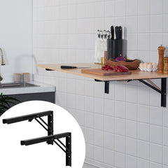 VEVOR Shelf Bracket Foldable, 24" L 2 Pcs , Heavy Duty Floating Shelf Brackets, Brackets for Shelves, 5mm Thick Matte