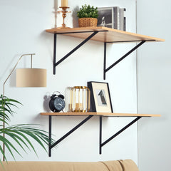 VEVOR Shelf Bracket, 12 x 8 in 10 Pcs, Heavy Duty Floating Shelf Brackets, Brackets for Shelves, 3mm Thick Matte Black