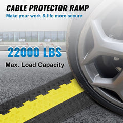 VEVOR 5 PCs Cable Protector Ramp, 2 Channel, 22000 lbs/axle Capacity Heavy Duty TPU Wire Cover Ramp Hose Protector Ramp