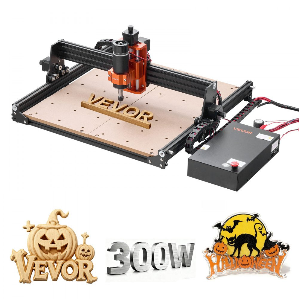 VEVOR CNC Router Machine, 300W Spindle, 3-Axis Wood Engraving Milling Machine, with 15.75 x 15.75 x 2.36 in Working