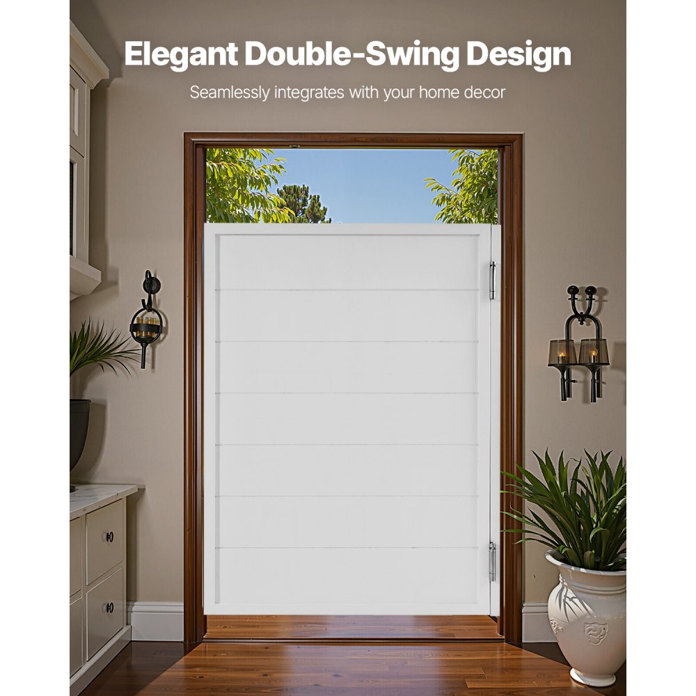 VEVOR Saloon Doors, 32"W x 42" H Single Swinging Cafe Interior Doors, Square Design Premium Pine Wood, with Hinges &