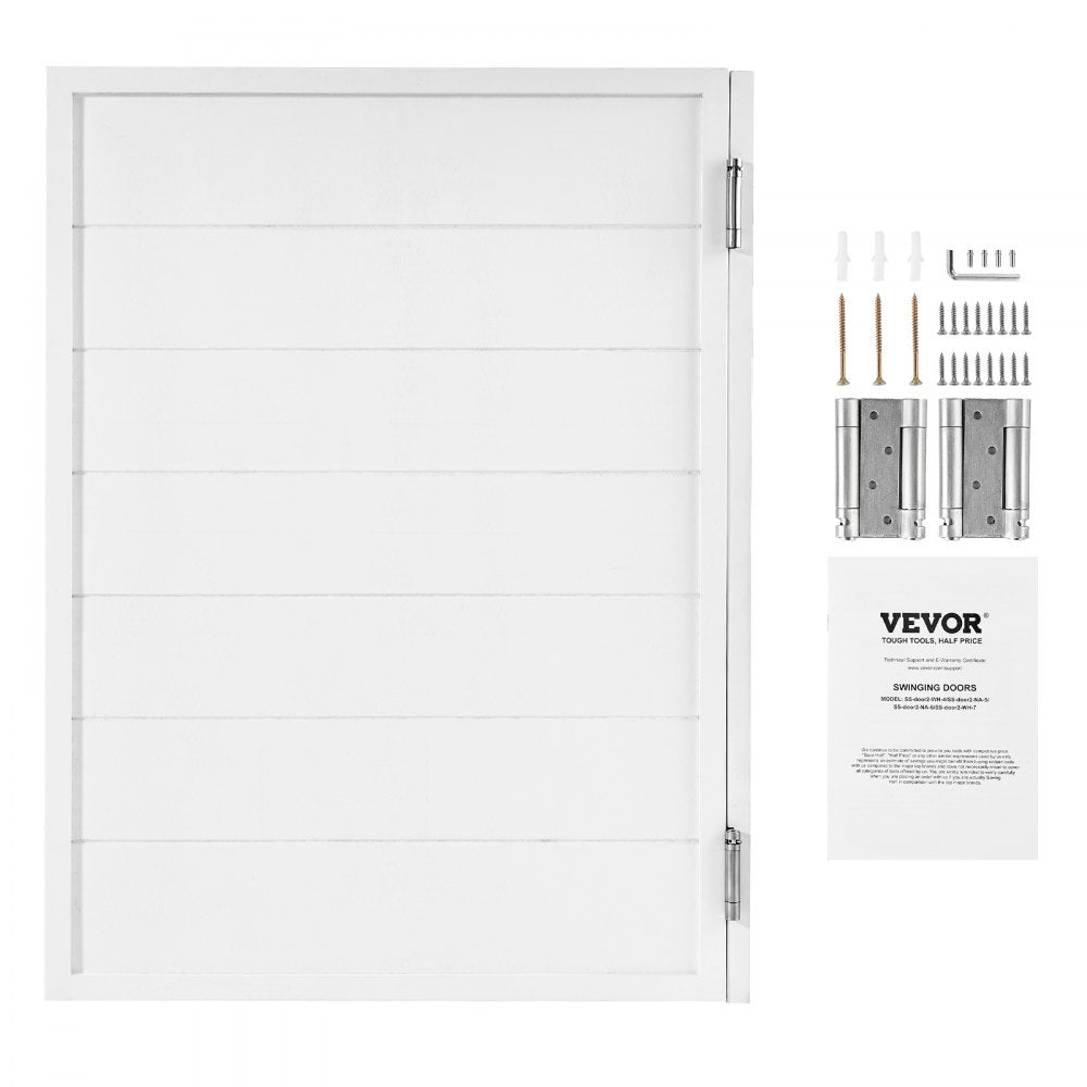 VEVOR Saloon Doors, 32"W x 42" H Single Swinging Cafe Interior Doors, Square Design Premium Pine Wood, with Hinges &
