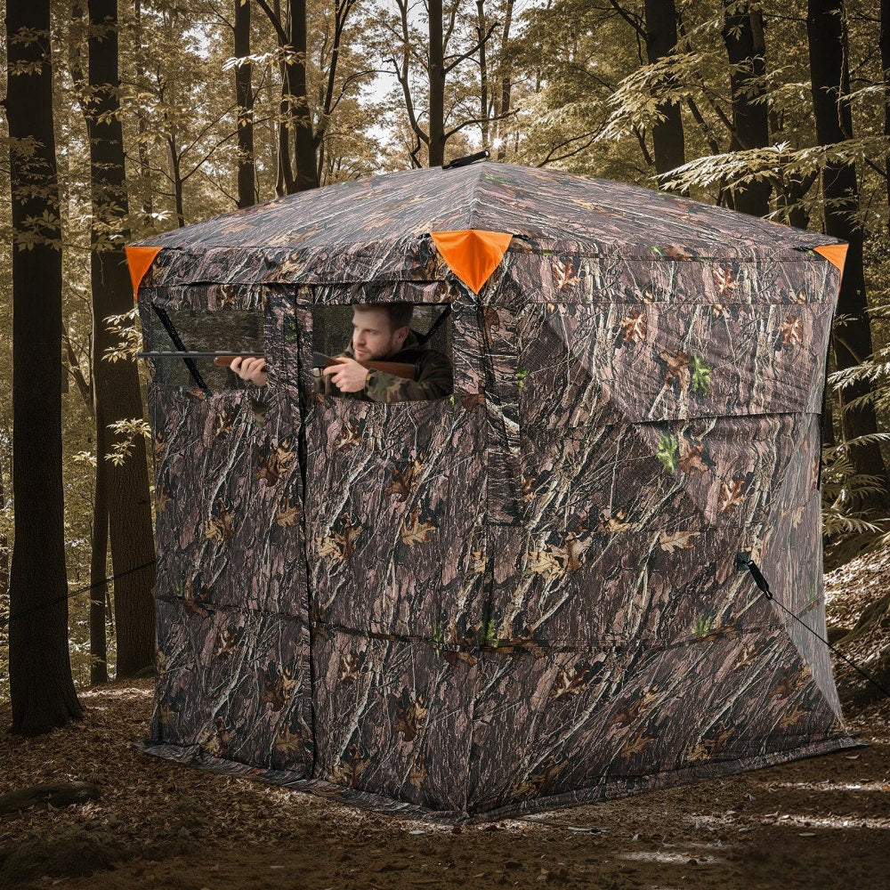 VEVOR Hunting Blind, 4-5 Person See Through Ground Blinds with Carrying Bag, 270 Degree Portable Camouflage Tent