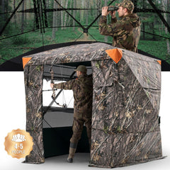 VEVOR Hunting Blind, 4-5 Person See Through Ground Blinds with Carrying Bag, 270 Degree Portable Camouflage Tent