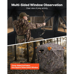 VEVOR Hunting Blind, 270° Ground Blind, 1-2 Person Pop Up Deer Blind for Hunting with Carrying Bag, Portable Resilient