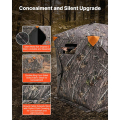 VEVOR Hunting Blind, 270° Ground Blind, 1-2 Person Pop Up Deer Blind for Hunting with Carrying Bag, Portable Resilient