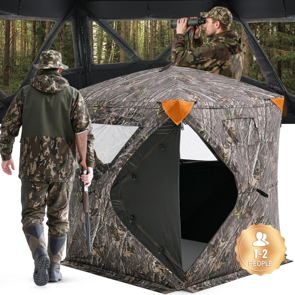 VEVOR Hunting Blind, 270° Ground Blind, 1-2 Person Pop Up Deer Blind for Hunting with Carrying Bag, Portable Resilient
