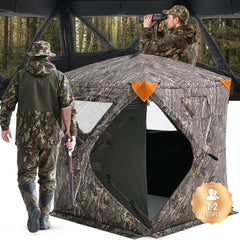 VEVOR Hunting Blind, 270° Ground Blind, 1-2 Person Pop Up Deer Blind for Hunting with Carrying Bag, Portable Resilient