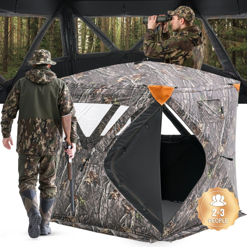VEVOR Hunting Blind, 270° Ground Blind, 2-3 Person Pop Up Deer Blind for Hunting with Carrying Bag, Portable Resilient