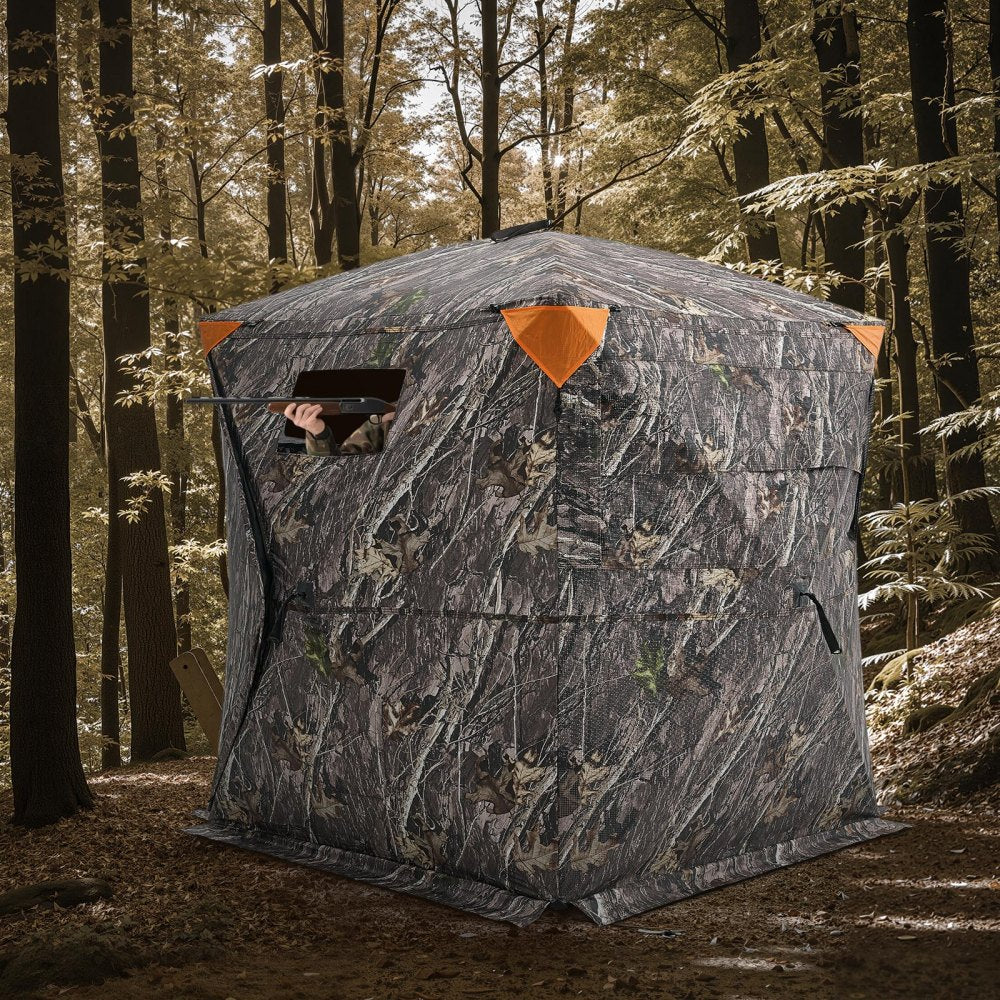 VEVOR Hunting Blind, 270° See Through Ground Blind, 1-2 Person Pop Up Deer Blind for Hunting with Carrying Bag