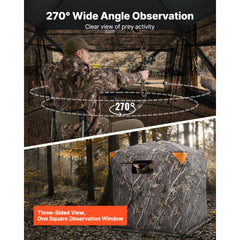 VEVOR Hunting Blind, 270° See Through Ground Blind, 2-3 Person Pop Up Deer Blind for Hunting with Carrying Bag
