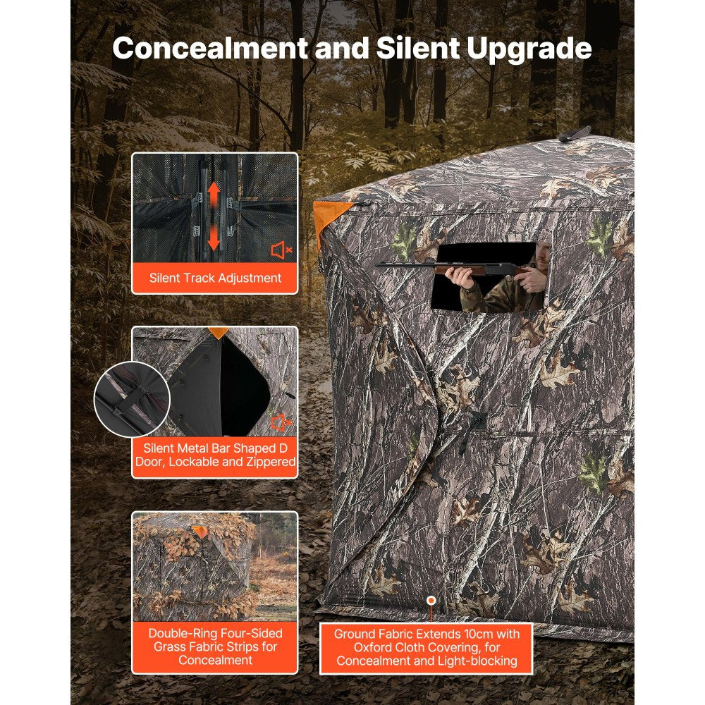 VEVOR Hunting Blind, 270° See Through Ground Blind, 2-3 Person Pop Up Deer Blind for Hunting with Carrying Bag