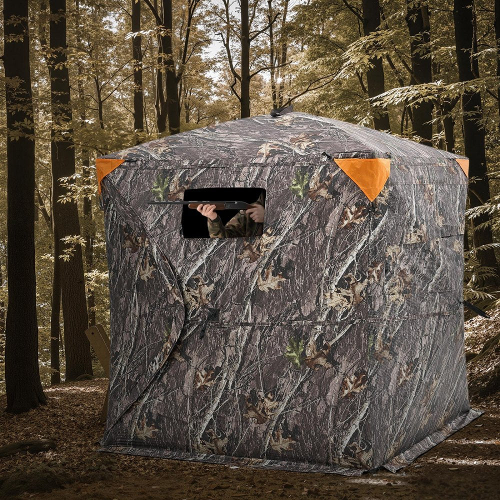 VEVOR Hunting Blind, 270° See Through Ground Blind, 2-3 Person Pop Up Deer Blind for Hunting with Carrying Bag