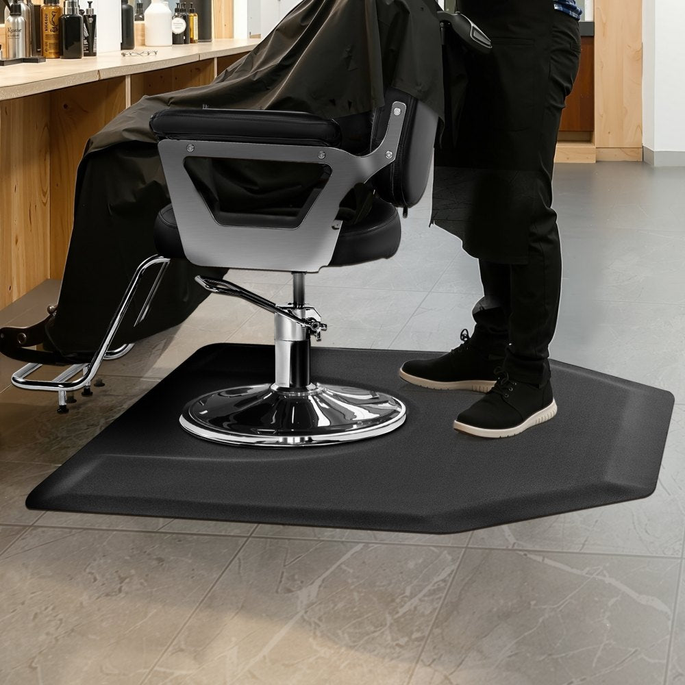 VEVOR Salon Mat for Hair Stylist, 4 x 5 FT Hexagon Salon Chair Mat Anti Fatigue, 1/2-inch Thickened Barber Shop Floor