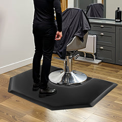 VEVOR Salon Mat for Hair Stylist, 4 x 5 FT Hexagon Salon Chair Mat Anti Fatigue, 1-inch Thickened Barber Shop Floor Mat