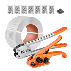 VEVOR Banding Strapping Kit, Heavy Duty Banding Sealer Tool with 3200 ft Length PP Band, 1000 Metal Seals, 50 Corner