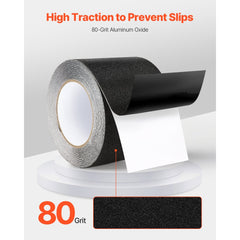 VEVOR Anti-Slip Tape, 35 FT x 4 inch Non Slip Grip Tape for Stairs Steps, 80-Grit Aluminum Oxide High Traction Non-Skid